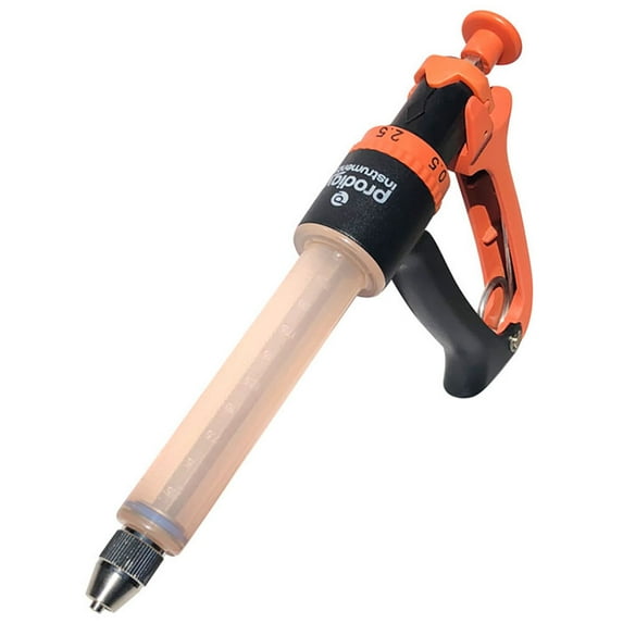 Prodigy Metal Adjustable Dose Repeater Syringe 25 ml UV Resistant Poly Barrel