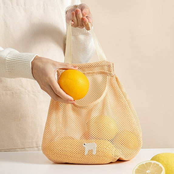 Produce Bag Cozival Hanging Mesh Produce Bag - Ventilated Storage for Fruits & Vegetables - Keeps Kitchen Organized, Promotes Freshness - Space-Saving Over-Door Or Pantry Hook, Vegetable Storage