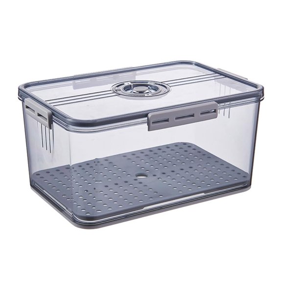 Produce Freshness Containers with Timer & Drainage, Multiuse Bread Bin, Fresh Food Storage, Kitchen & Pantry Organizer