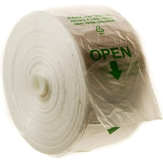 Produce Roll Bags 15 x 20 inch High Density Clear Plastic Food Storage Bags on a Roll for Fruits, Vegetable, Bread, Grocery Bags, Self Opening Produce Bag - Supermarkets, Fruit Stands (2)