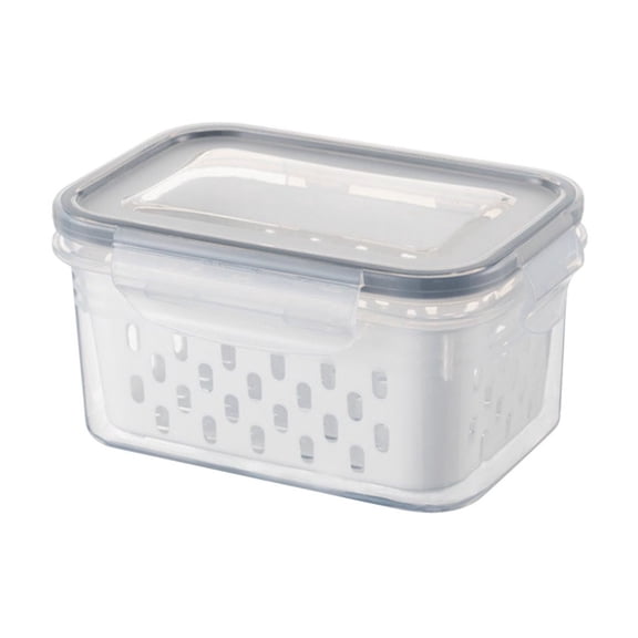 Produce Saver Fruit Vegetable Storage Container For Fridge, Draining Organizer Bin With Lid & Colander, Space-Saving Kitchen Food Keeper 287.42 fl oz