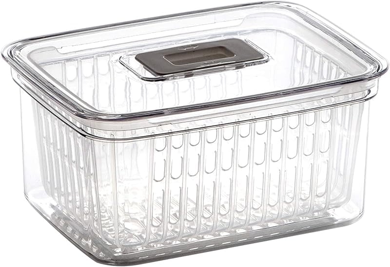 Produce Saver - 6.8 Cup/1.6L | Fridge Storage Containers for Fruits and Vegetables | Adjustable Air Vent, Removable Basket | BPA-Free Fridge Organizers