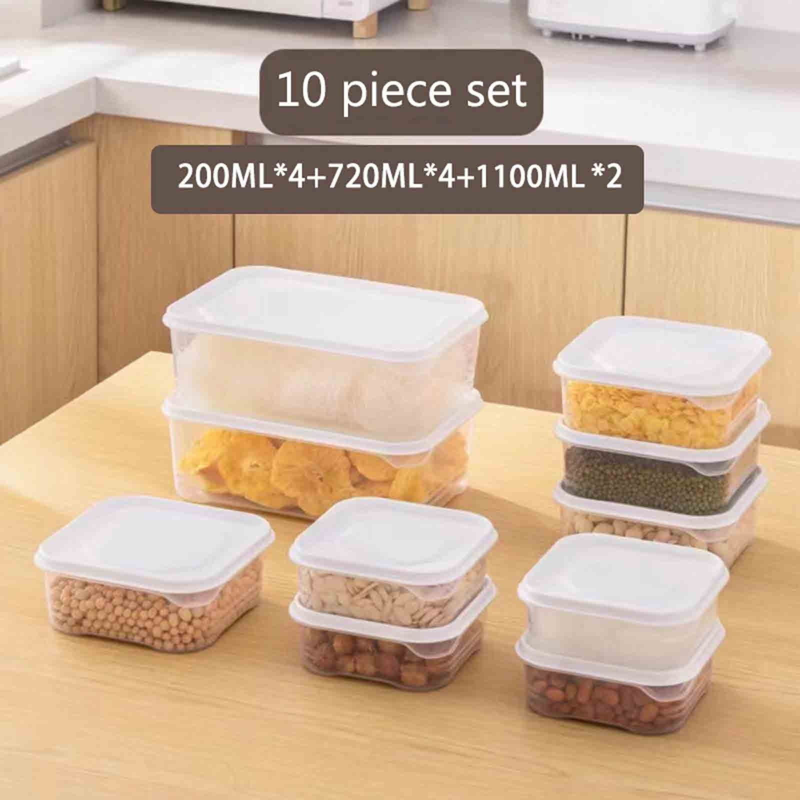 Produce Saver Containers for Refrigerator 10 Pack, Stackable Plastic