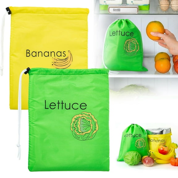 Produce Storage Bags Basdi Vegetable Storage Bag - Washable Reusable for Bananas, Lettuce and Produce | Breathable, Odor Control, Extends Freshness for Eco-Conscious Families, Vegetable Keepers