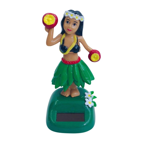 Product Car Interior Accessories — Product Solar Powered Dancer Sways Girl Shakes Her Head Doll Car Decoration Dance Figure Solar Powered Dance Statue, 15x10x6 cm, Green