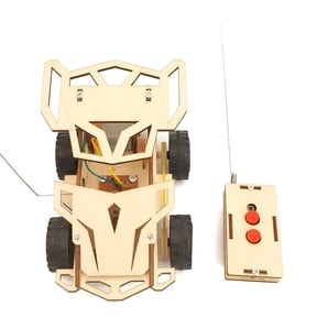 Jialinnn Wooden Remote Control Car Assembled Toy Puzzle 1-Count 9.45 in x 4.33 in x 1.38 in Beige