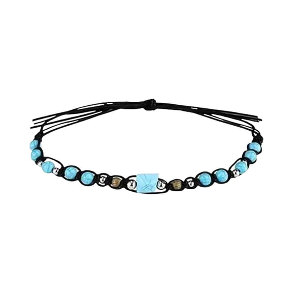 Accessories for Western Style Cowboy Hat Bands – Ethnic Beaded Turquoise Leather Hatbands for Men and Women