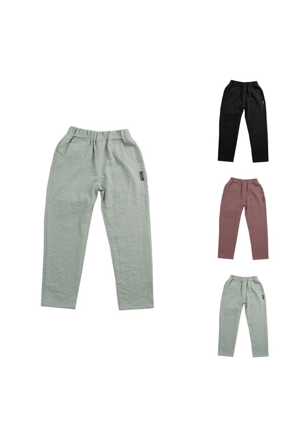 Product Category Boys Pants Comfortable Spring Summer Linen Trousers for Kids with Elastic Waist and Everyday Casual Fit Boys Fashion