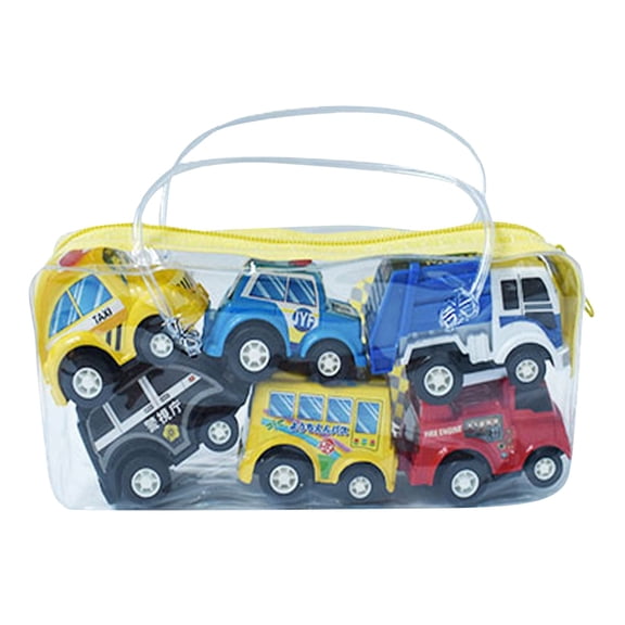 Product Category Car Model 1 | Product Title Car Children's Cartoon Pocket 6 Small Bag Bag Car Toys for Kids Boys Party Birthday,5.71x2.95 inch,Black