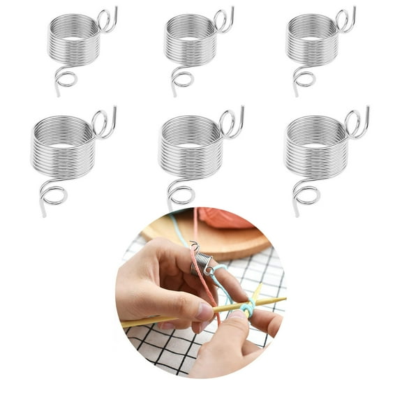 Product Category Craft Stationery Finger Tools Thimble Type Wear Thimble Spring Ring Yarn Knitting 6PC for Projects and Daily Tasks