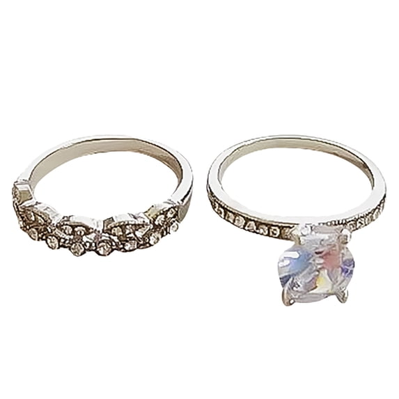 Product Category Rings - Silver White Sapphire Engagement Bridal Wedding Band Fashion Ring For Women Giving