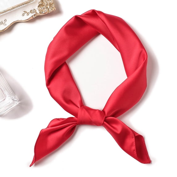 Product Category Silk Scarves Work Holiday Performance Decoration Versatile Pure Color Neck Scarf All Season Fashion Accessory for Use and Style, Red