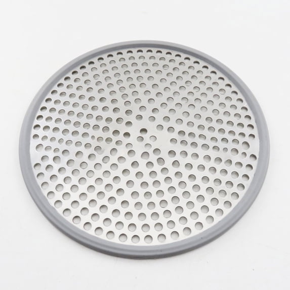 Stainless Steel Shower Drain Hair Catcher and Bathroom Floor Protector with Secure Silicone Rim