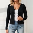 thumbnail image 1 of Product Category Women's Cardigan | Product Title Stylish Everyday Knit V-Neck Cardigan for Women | Platform Competitor Title Analysis Lightweight Open Front Knit Cardigan Women’s Sweaters, Black, 1 of 3