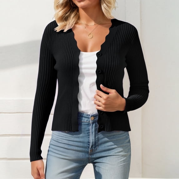 Product Category Women's Cardigan | Product Title Stylish Everyday Knit V-Neck Cardigan for Women | Platform Competitor Title Analysis Lightweight Open Front Knit Cardigan Women’s Sweaters, Black