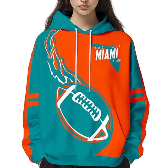 Product Category Women's Hoodies Sweatshirts City Football Hooded Sweatshirts for Fans Long Sleeve 3D Printed Pullover Casual Youth Youths Orange S