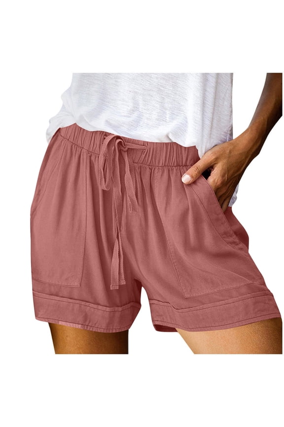 Product Category Women's Shorts Elegant High-Waist Tie-Waist Convenience for Summer Europe Dressy Casual