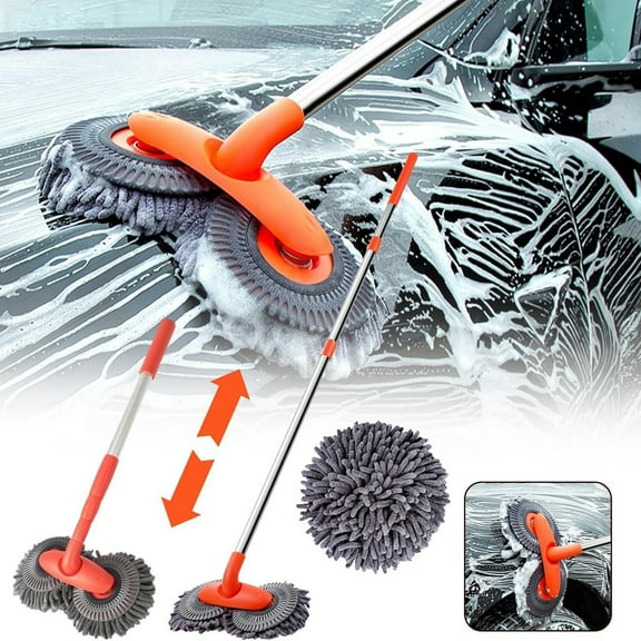 Product Classification Cleaning Brush 2 Car Wash Kit with Long Reach Microfiber Mop Extendable Handle for Easy Window Windshield Cleaning and Dry Towel Accessory