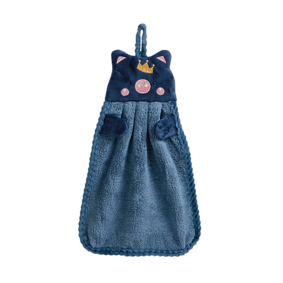 Product Classification Cleaning Brush Little Pig Towel Household Cute Absorbent Kitchen Towel Lazy Rag Towel Children's Hand Towel,9.4*13.8 in,Blue