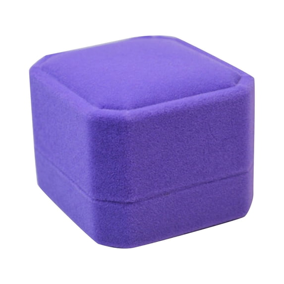 Product Classification Jewelry Exquisite Velvet Ring Storage for Engagement and Wedding – Jewelry Packaging Solution with Safe Elegant Presentation, 5 cmx5.5 cmx4 cm, Purple