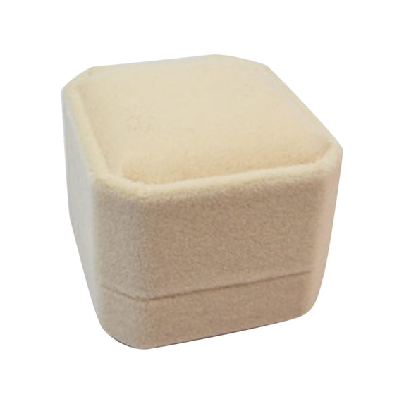 Product Classification Jewelry Exquisite Velvet Ring Storage for Engagement and Wedding – Jewelry Packaging Solution with Safe Elegant Presentation, 5 cmx5.5 cmx4 cm, Beige