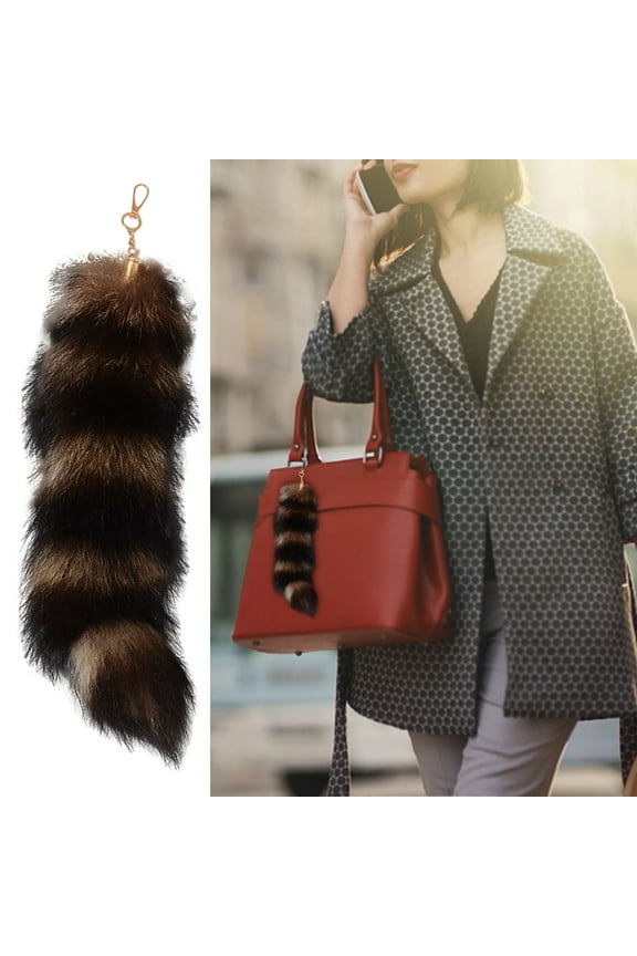 Product Classification Keychains - Fancy 3D Tail Pendant for Women Accessory Pompom Hairy Tail Key Ring Holder Animal Tail Style Fashion Bag Charm