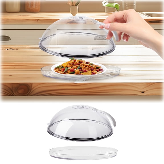 Product Classification Microwave Plate Cover Transparent Splatter Lid with Steam Vents and Handle for Oven Heating, 10.24×3.94 inch, Clear