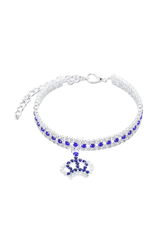 Product Classification Pet Accessories Gold Chain Dog Necklace Metal Cuban Link for Medium and Large Dogs Heavy Duty Chew Proof Various Length Options,L,Blue