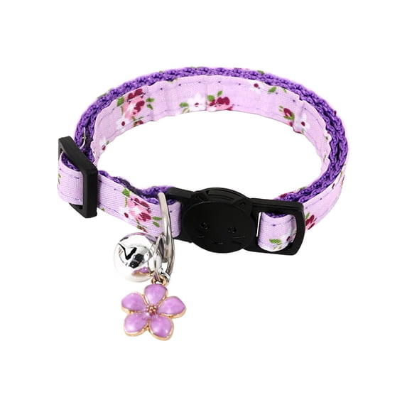 Cat Ribbon Style Collar for Small to Medium Cats - Breakaway Design, 4x14x2 cm, Purple