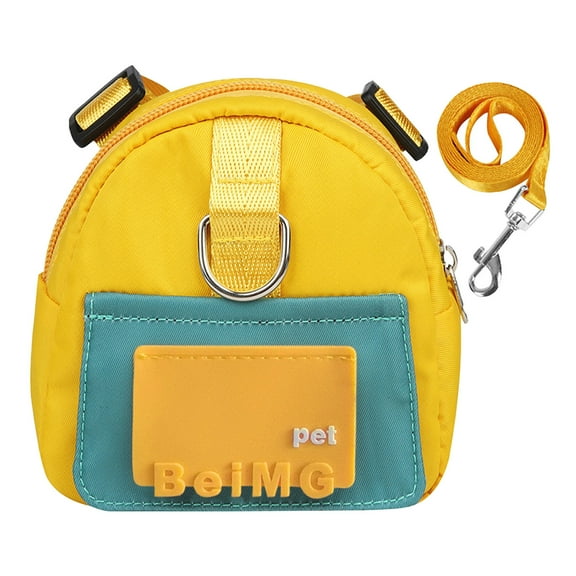 Product Classification Puppy Backpack Leash for Small Dogs with Harness Car Rier Outdoor Cute Dog Chest Leash Adventure Gear,12 cmx5 cmx12 cm,Yellow