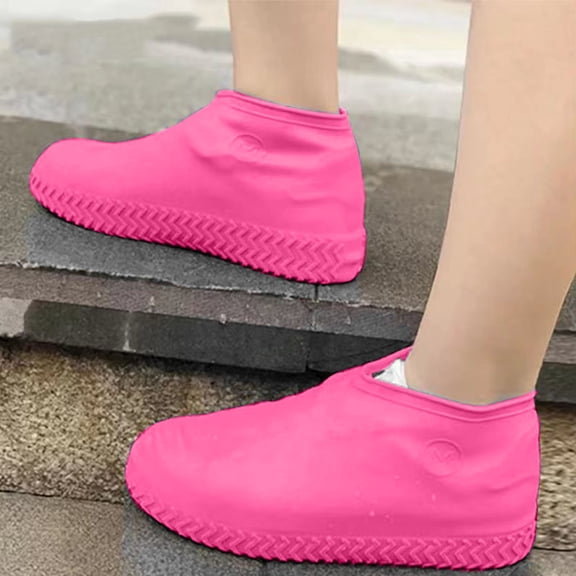 Product Classification Shoe Cover Unisex Silicone Overshoes for Rain Day Roads Non Protective Footwear Lightweight and for Outdoor Use, M, Red