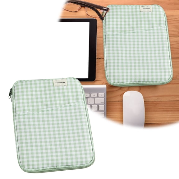 Product Classification /Tablet Product Title Plaid Tablet Storage Bag with 13-Inch Pocket for Secure Travel and Daily Use