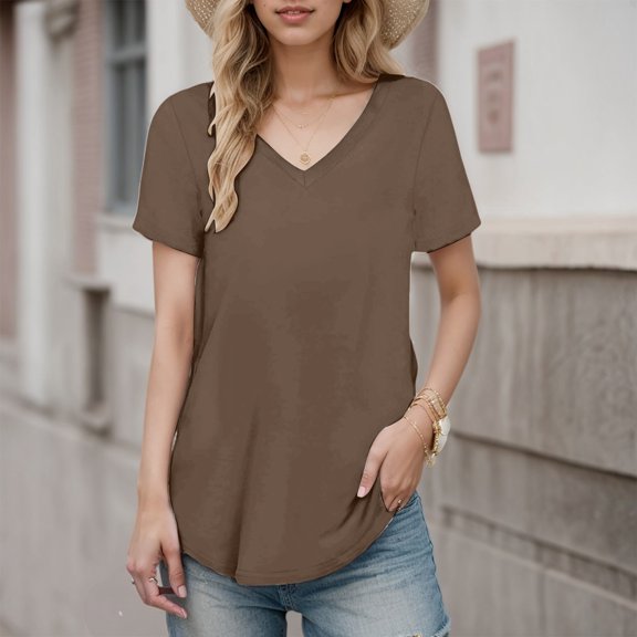 Product Classification Women's T-Shirts | Product Title Women Shirt Short Sleeve Casual Stylish Top Shirts | Platform Rival Title Plus Size V Neck T Shirts Women Short Sleeve Tops Casual Summer