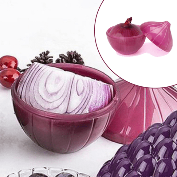 Onion Fresh Smart Storage Solution For Freshness And Fridge Organization Preservation Container System,12cmx11cmx11cm,Purple
