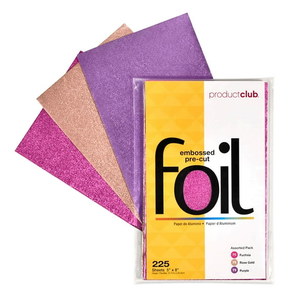 Product Club 225 ct. Embossed Pre-Cut Foil: 5" x 8" Asst. Colors
