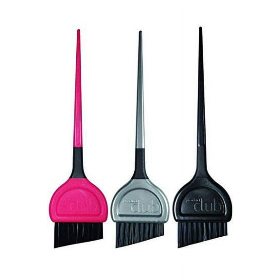 Product Club Angled Color Brush, for Highlights and Balayage, Set of 3, 1 Each of Red Grey and Black