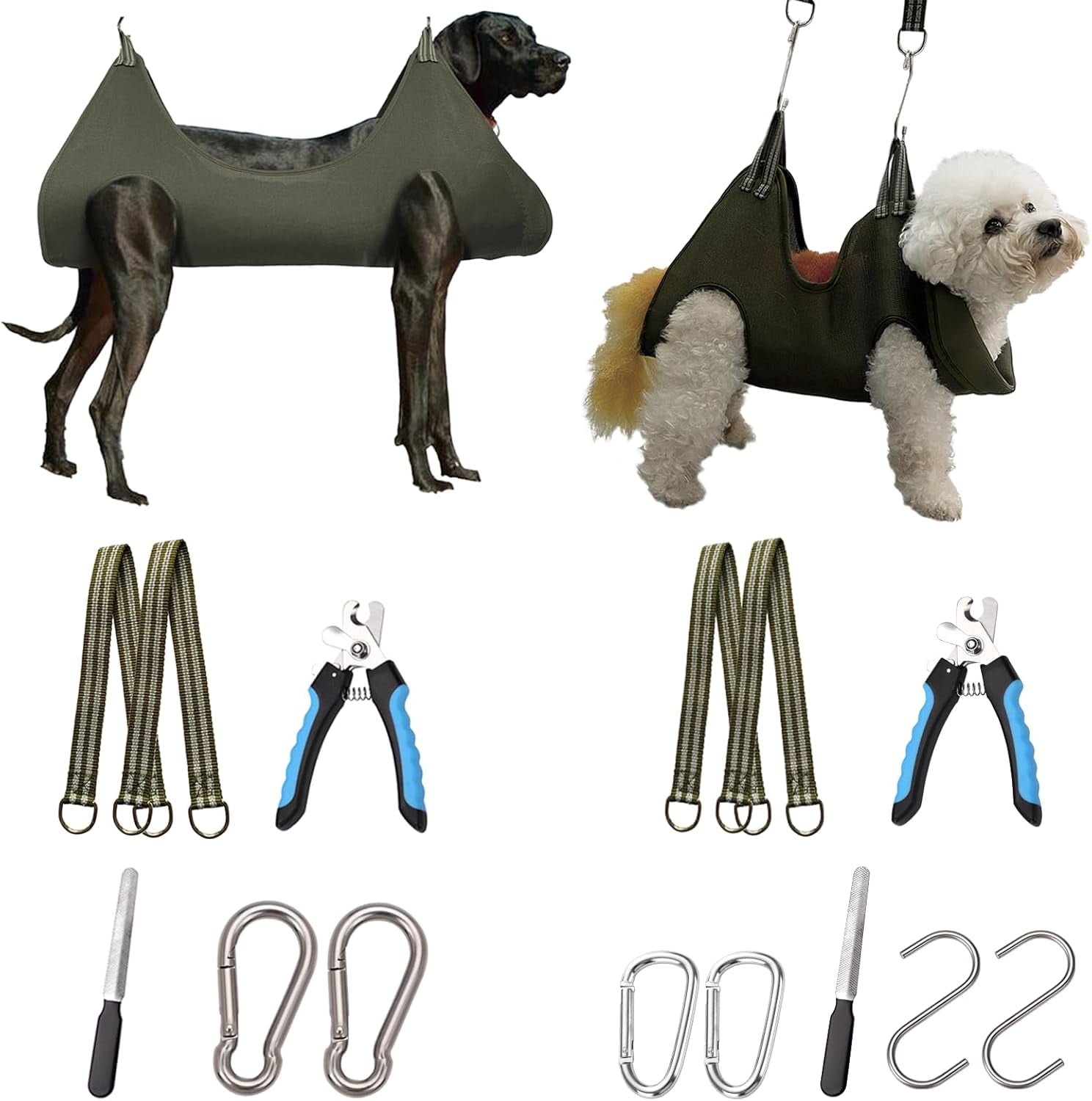 Product Image 10 in 1 Pet Grooming Hammock Harness with Nail Clippers/Trimmer, Nail File, Comb,Breathable Dog Hammock Restraint Bag, Dog Grooming Sling for Nail Trimming/Clipping