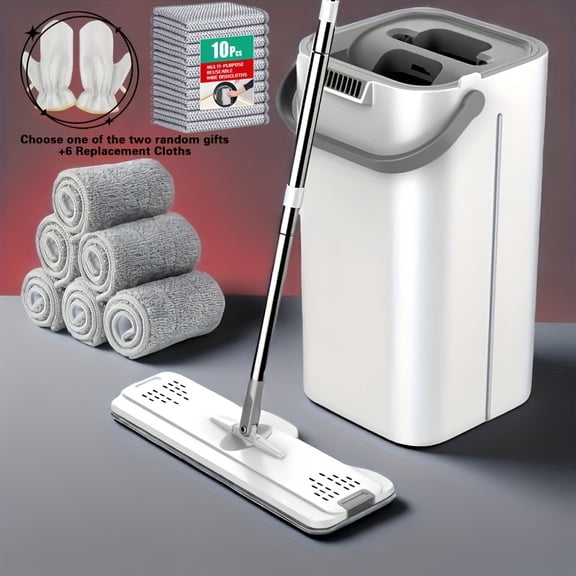This Product Includes a Full Cleaning Kit Featuring a Mop And Bucket, a Dust-Free Flat Mop for Home Use, a Bucket That Separates Dry And Wet Cleaning, an Adjustable Stainless Steel Handle