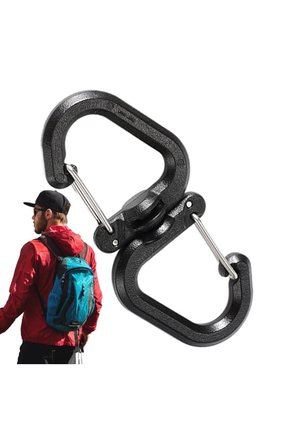 Product Keychains - Multipurpose Swivel Clips Heavy Duty Carabiner Clips 360 Rotating Double Carabiner Portable Hooks for Backpack and Key Chain Usage Ideal for Dog Walking