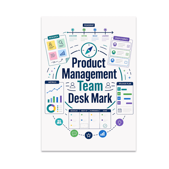 Product Management Team Desk Mark Poster, Product Managers, Software Teams, and Office Decor, 13x19 Glossy Paper