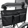 thumbnail image 1 of Windfall Wheelchair Side Bag with Reflective Strip Arm Rest Pouch and Drink Wheel Chair Accessories Organizers and Water Bottle Holder Fits Walkers for Seniors and Handicap, 1 of 2