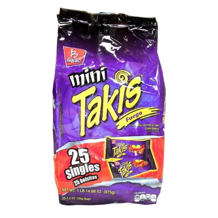 Product Of Barcel Takis , Mini Fuego Bag , Count 25 (1.2 oz) - Chips / Grab Varieties & Flavors