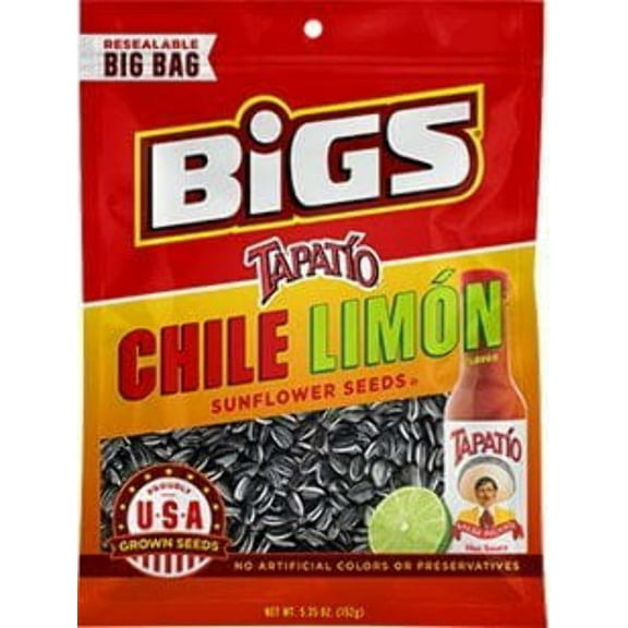 Product Of Bigs, Sunflower Seeds Tapio Chile Limon - Bag, Count 12 (5.35-oz) - Sunflower Seeds / Grab Varieties Flavors