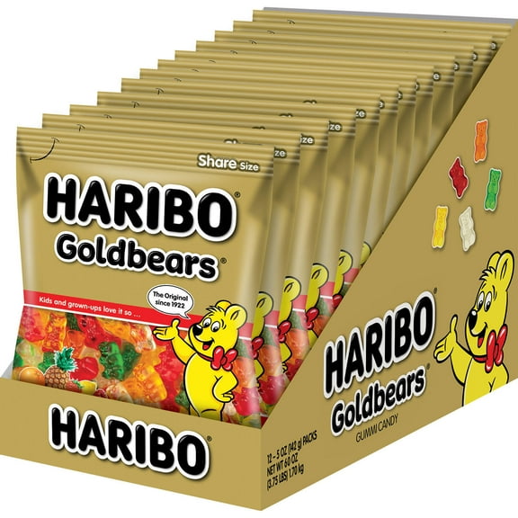 Product Of Haribo, Peg Gold-Bears Gummies, Ct 12 (5 Oz) - Sugar Candy / Grab Varieties & Flavors