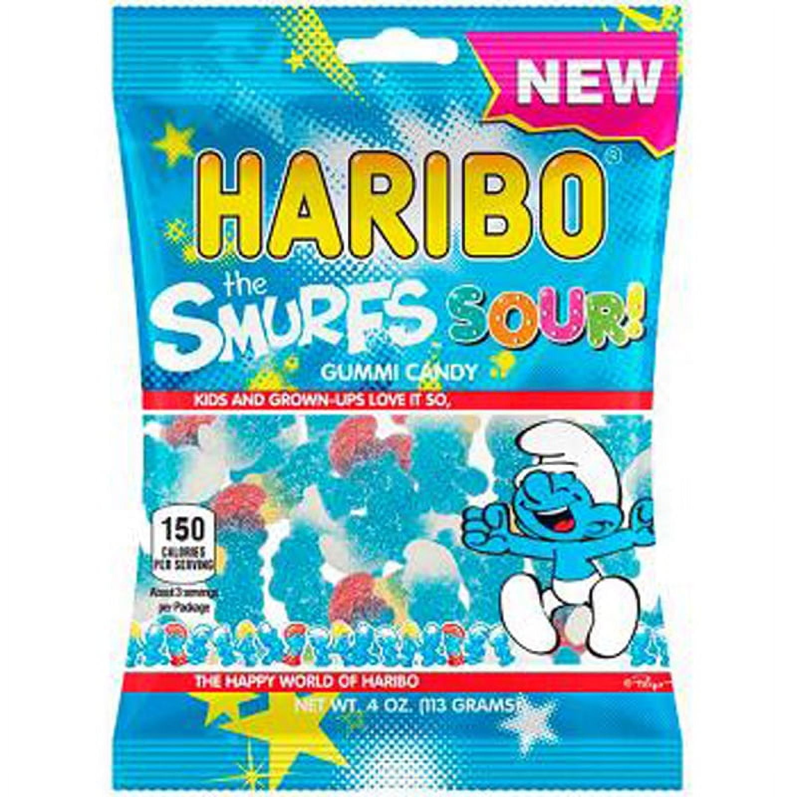 Product Of Haribo, Peg Sour Smurfs Gumi, Ct 12 (4 Oz) - Sugar Candy / Grab Varieties & Flavors