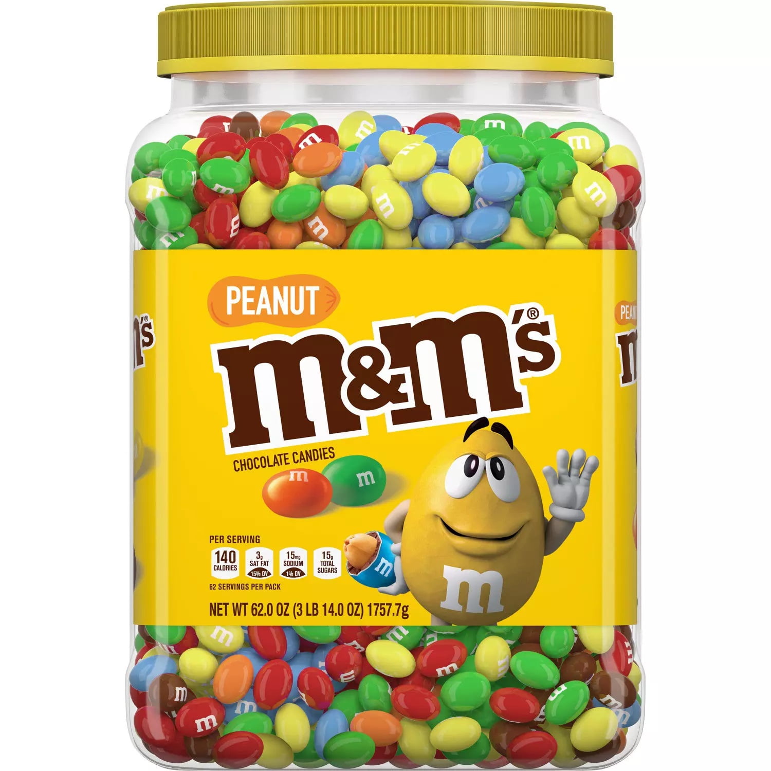M&M'S Peanut Milk Chocolate Candy Bulk Jar (62 oz.) - Sam's Club