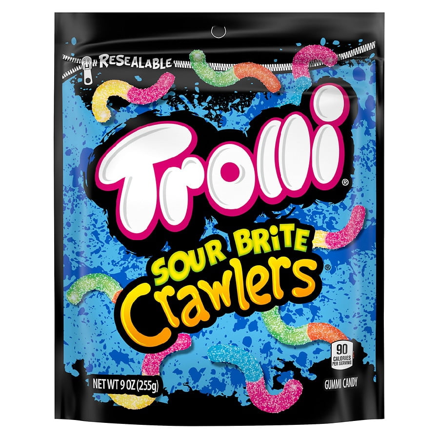 Product Of Trolli, Mini Sour Brite Crawler - Pouch, Ct 1 (9 Oz) - Sugar Candy / Grab Varieties & Flavors