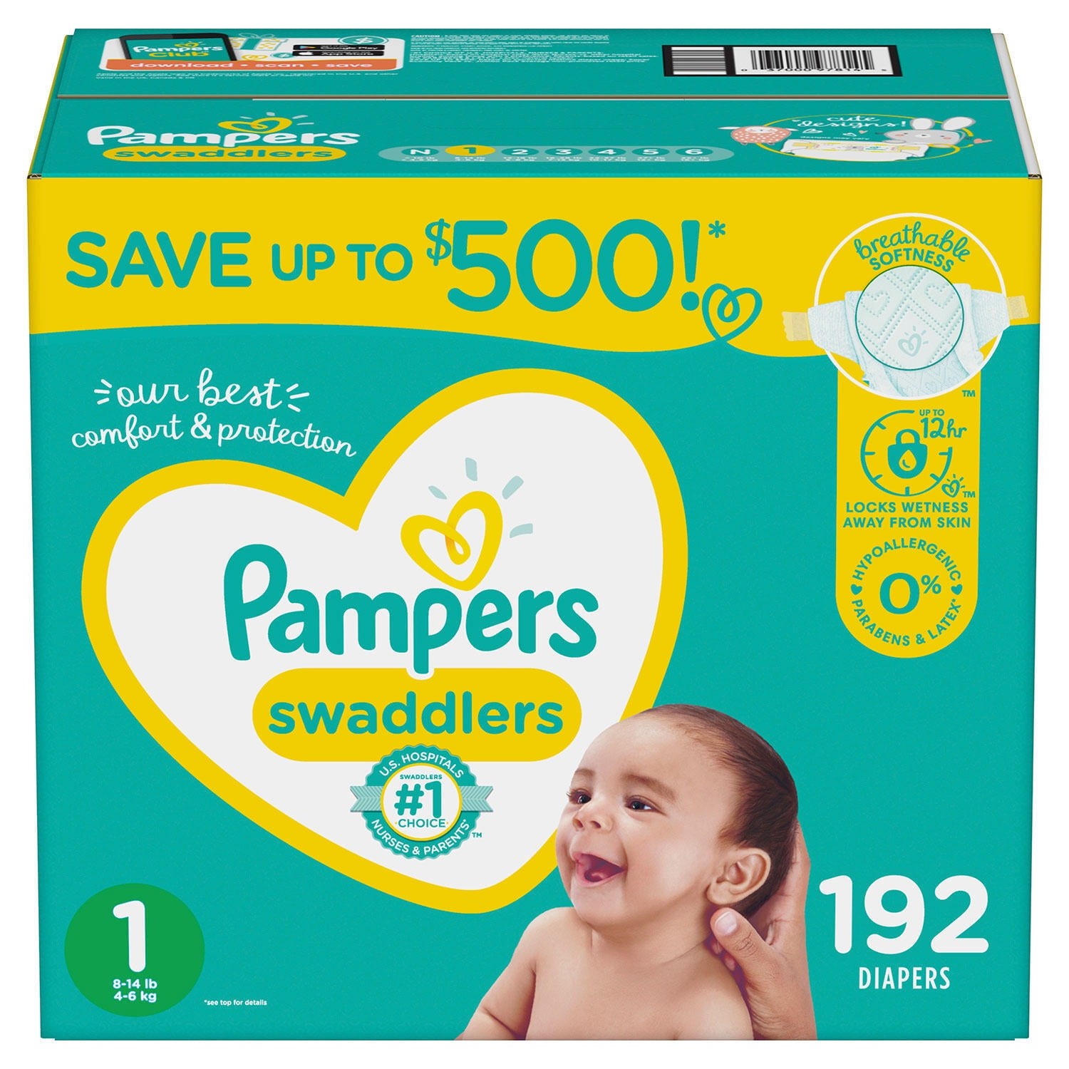 Product Pampers Swaddlers Diapers Size 1, 192 Count