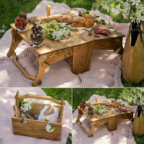 Product Rack 2 - Product Portable 2 In 1 Outdoor Table for Snacks Picnics Camping Garden Beach Family Use