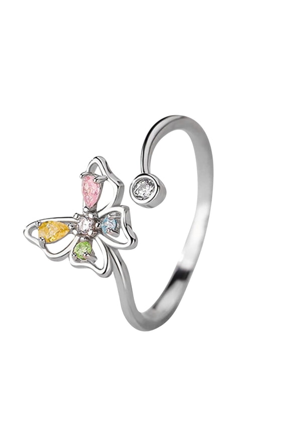 Product Rings | Product S925 Silver Rotating Open Adjustable Ring for Modern Jewelry Enthusiasts
